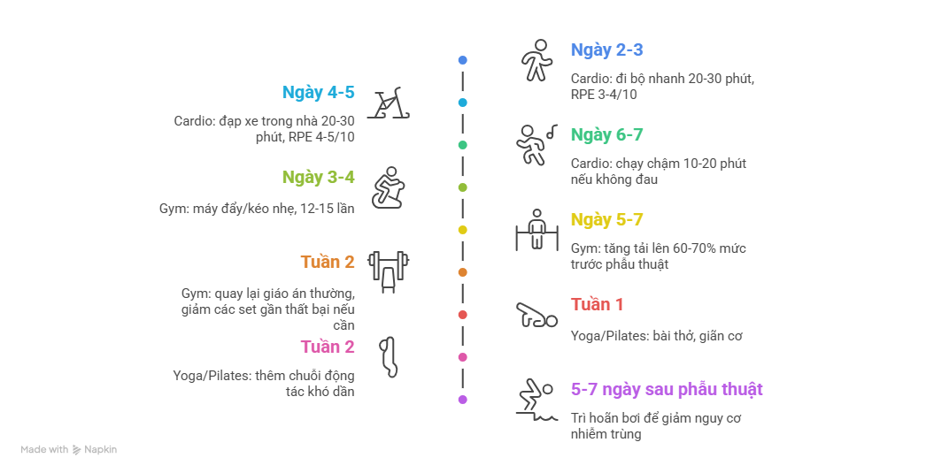 Kế hoạch tập luyện phục hồi cho từng môn