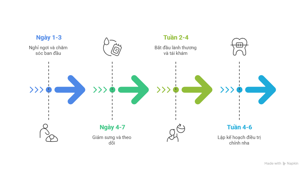 Quy trình theo dõi sau khi nhổ răng khôn trước khi niềng răng