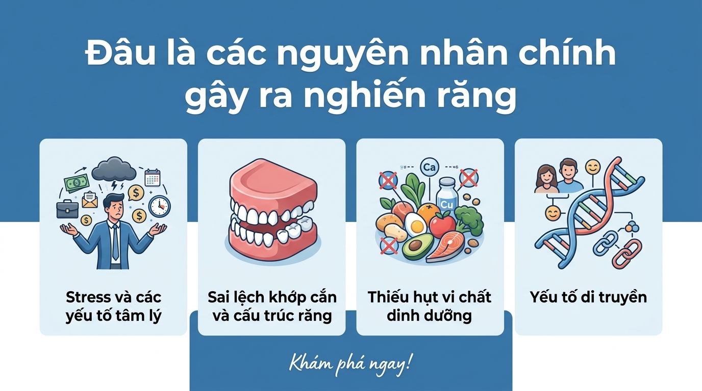 Đâu là các nguyên nhân chính gây ra nghiến răng
