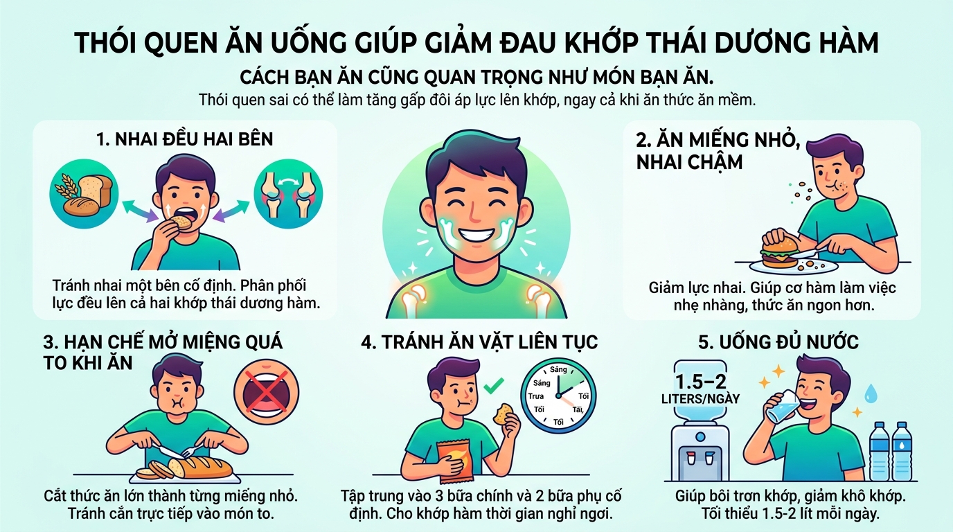Thói quen ăn uống giúp giảm đau khớp hàm