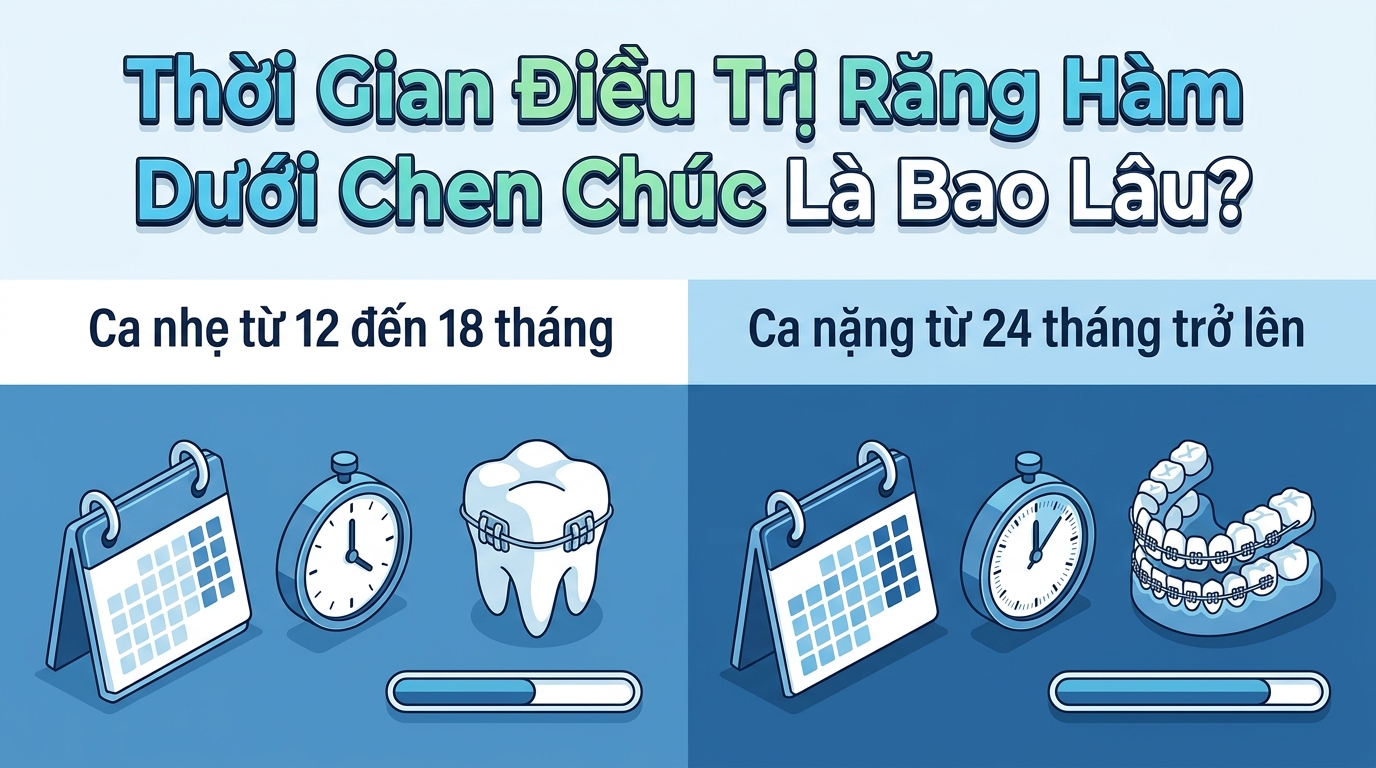 Thời Gian Điều Trị Răng Hàm Dưới Chen Chúc Là Bao Lâu?
