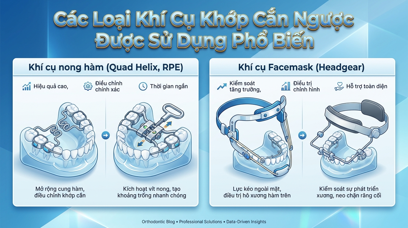 Các Loại Khí Cụ Khớp Cắn Ngược Được Sử Dụng Phổ Biến