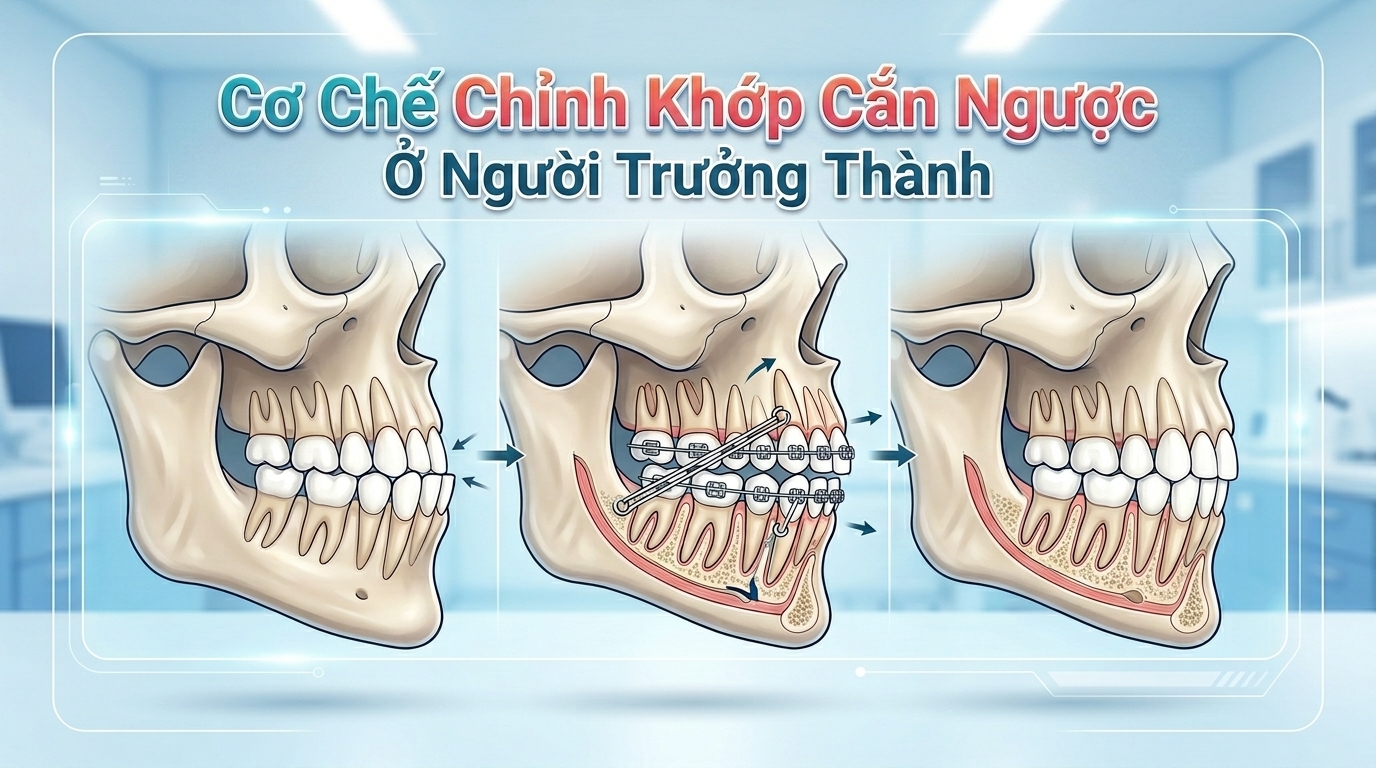 Cơ Chế Kéo Chỉnh Khớp Cắn Ngược Ở Người Trưởng Thành