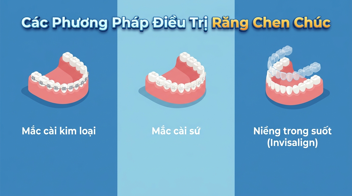 Các Phương Pháp Điều Trị Răng Chen Chúc Bằng Niềng Răng Hiệu Quả Nhất