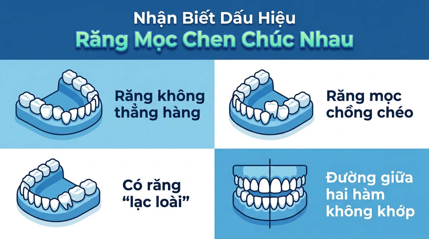 Nhận Biết Dấu Hiệu Răng Mọc Chen Chúc Nhau