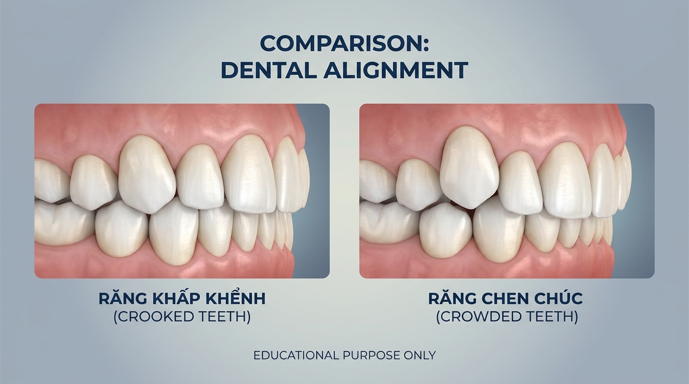 Răng Khấp Khểnh Và Răng Chen Chúc Có Giống Nhau Không?