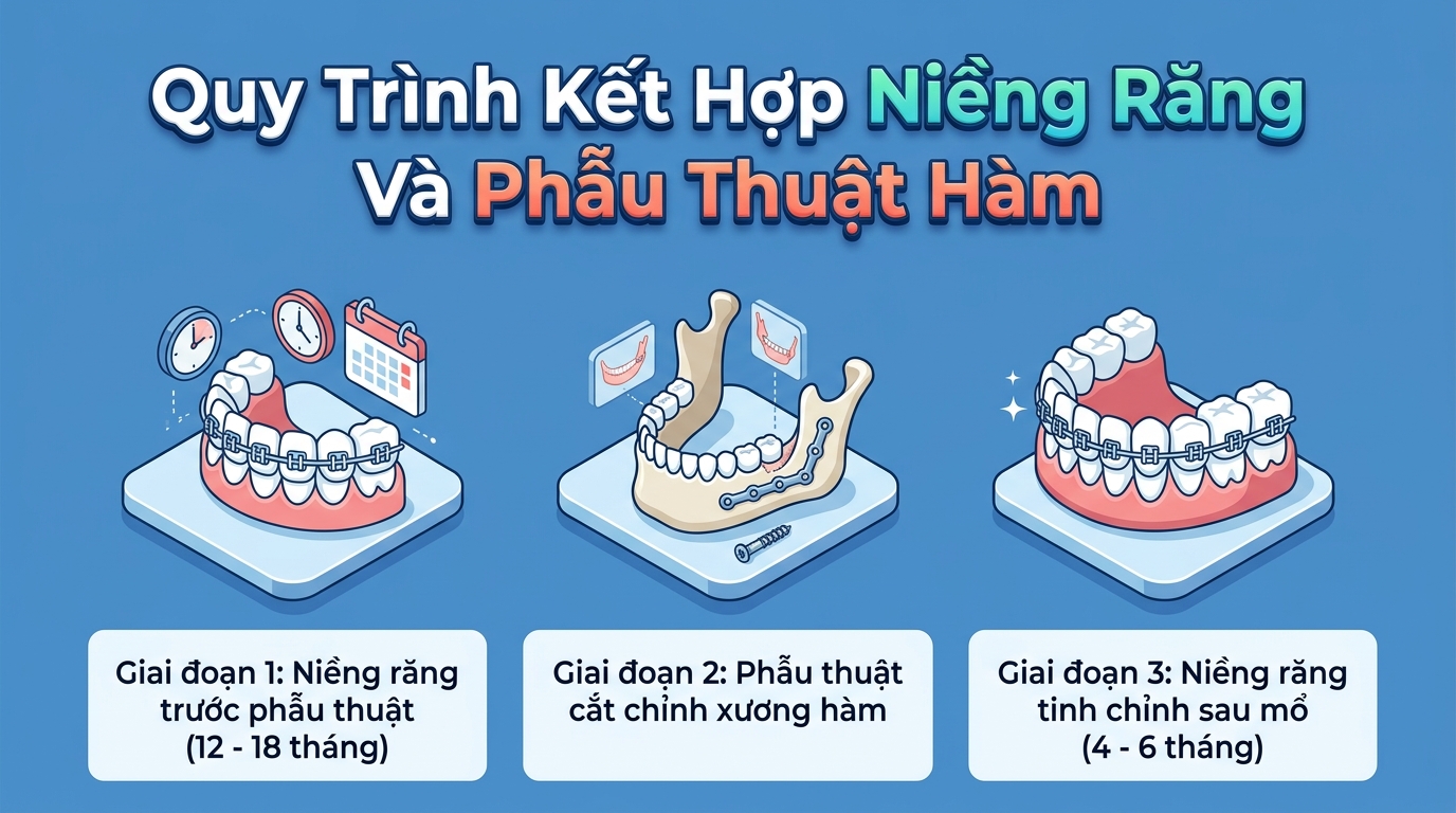Quy Trình Kết Hợp Niềng Răng Và Phẫu Thuật Hàm